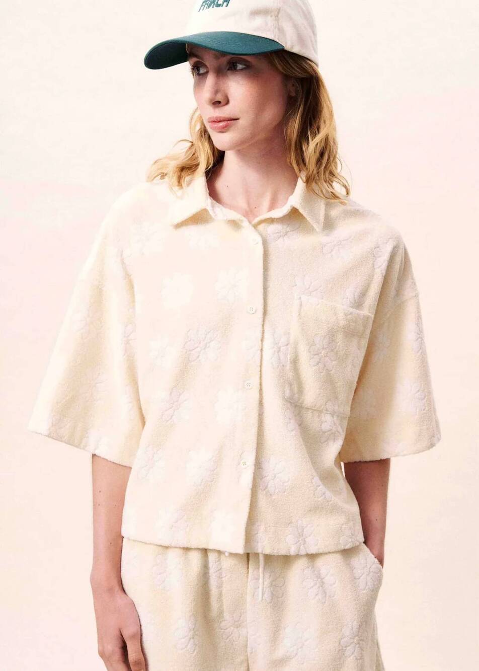 NEW FRNCH houlena button down shirt in creme